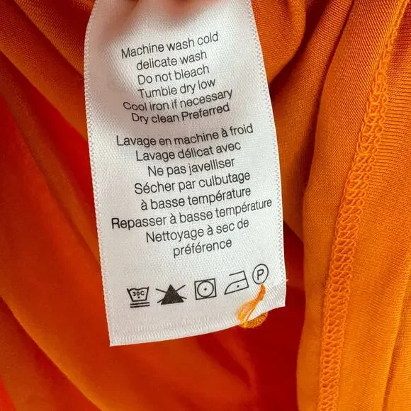 Veronica Beard TES13871 Halter Neck Layla Top Orange Size Medium NWT